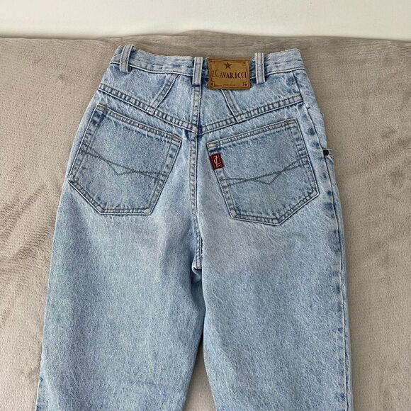 Z Cavaricci Jeans‎ Women 26 (Actual 24) Blue Acid Wash Rhinestone Button Fly VTG - Picture 11 of 16